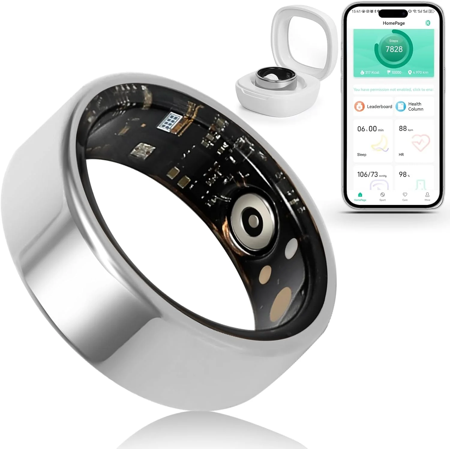 YULUCKGO Smart Ring Sleep Monitor Fitness Tracker